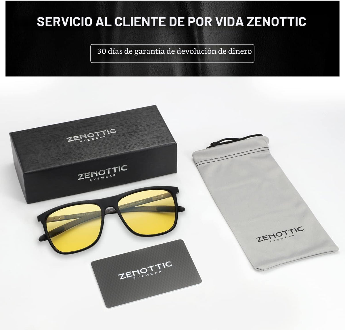 ZENOTTIC Gafas de sol polarizadas cuadradas para hombre, ultraliger...