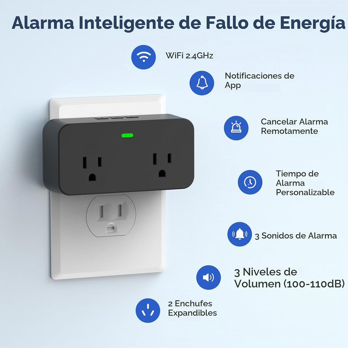Alarma de falla de energía WiFi, alarma inteligente de corte de ene...