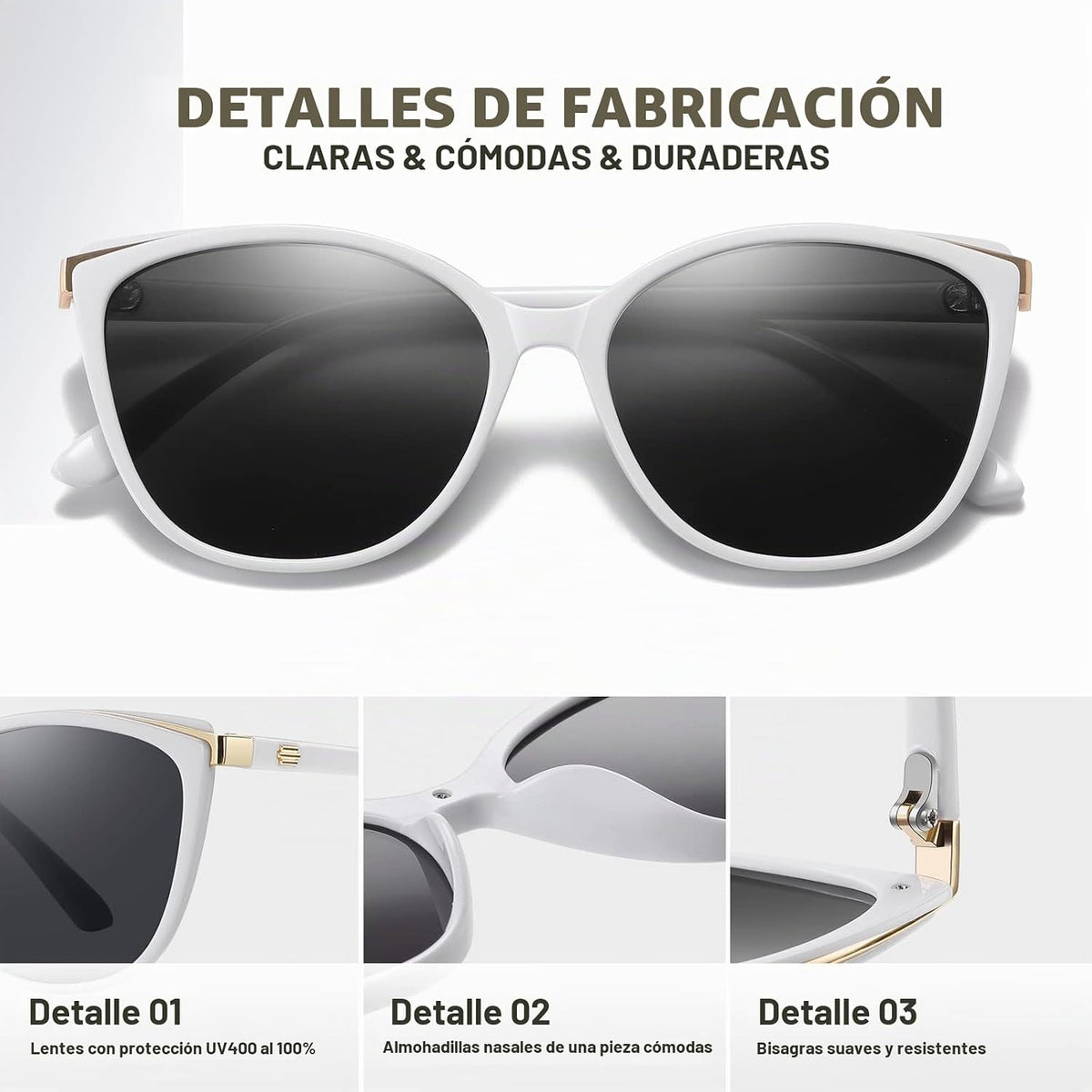 Colrea Gafas de Sol Modernas con Forma de Ojo de Gato para Mujer, E...