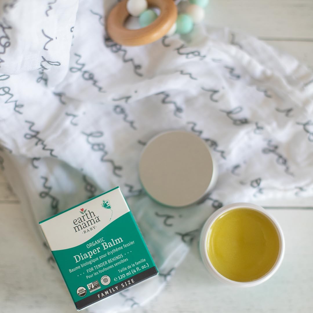 Earth Mama - Bálsamo orgánico para pañales, crema de caléndula para...