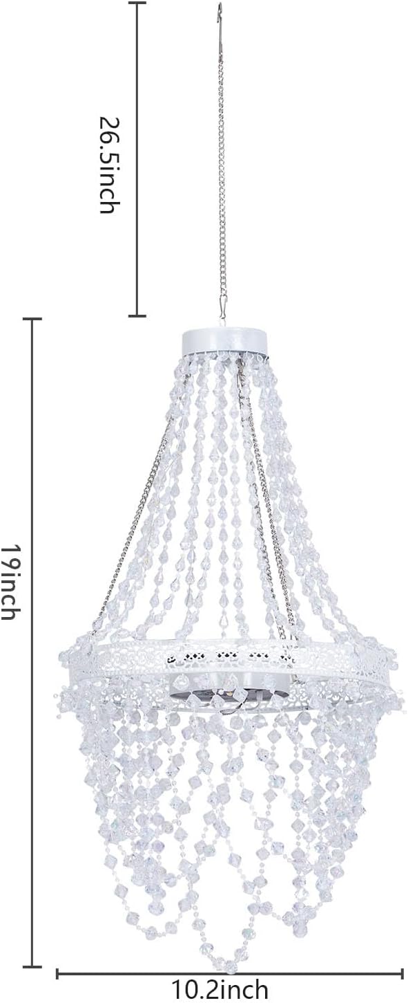 Lámpara de cristal colgante solar para exteriores, luz decorativa p...
