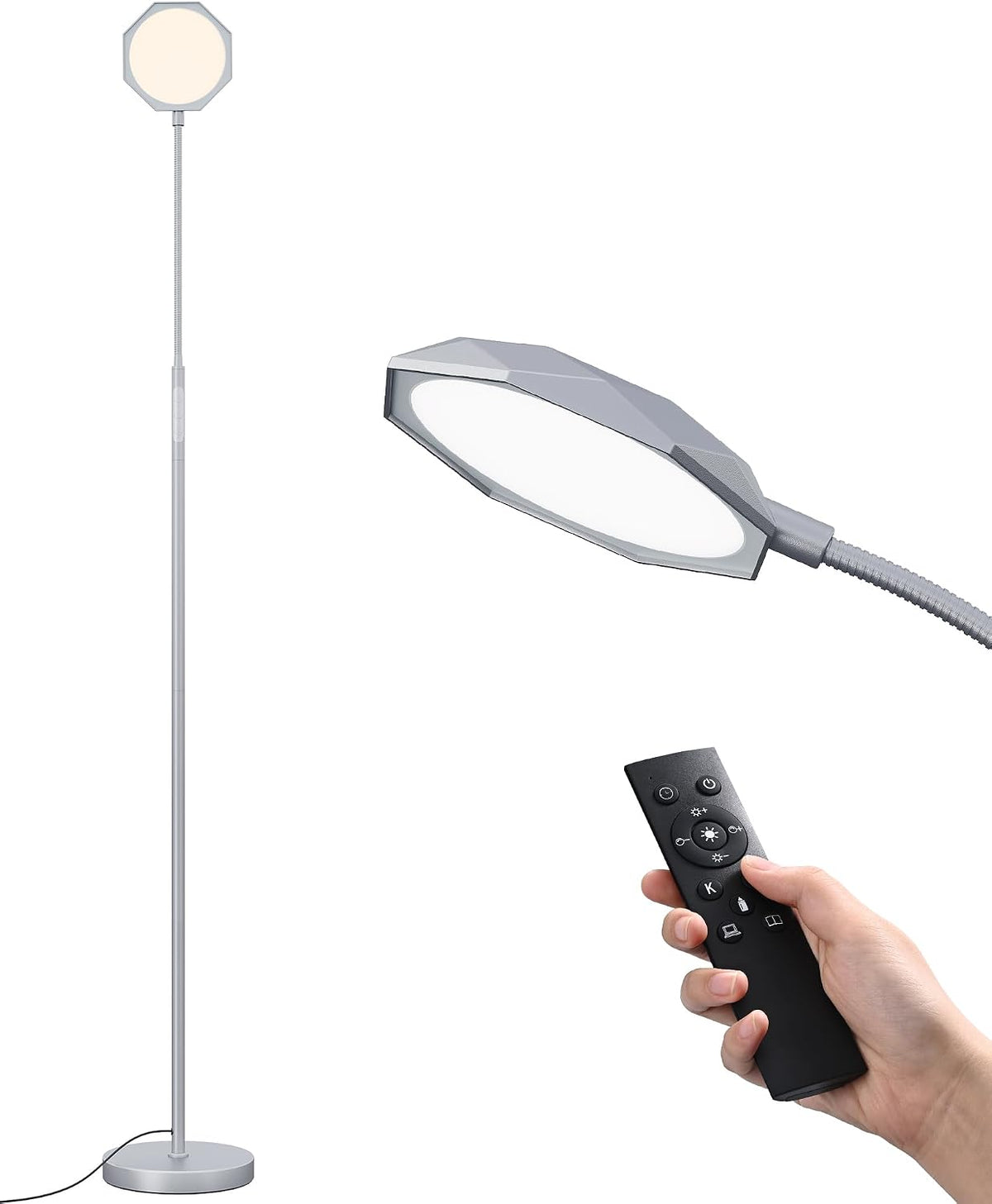 EDISHINE Lámpara de pie LED de 18W para sala de estar, superficie d...