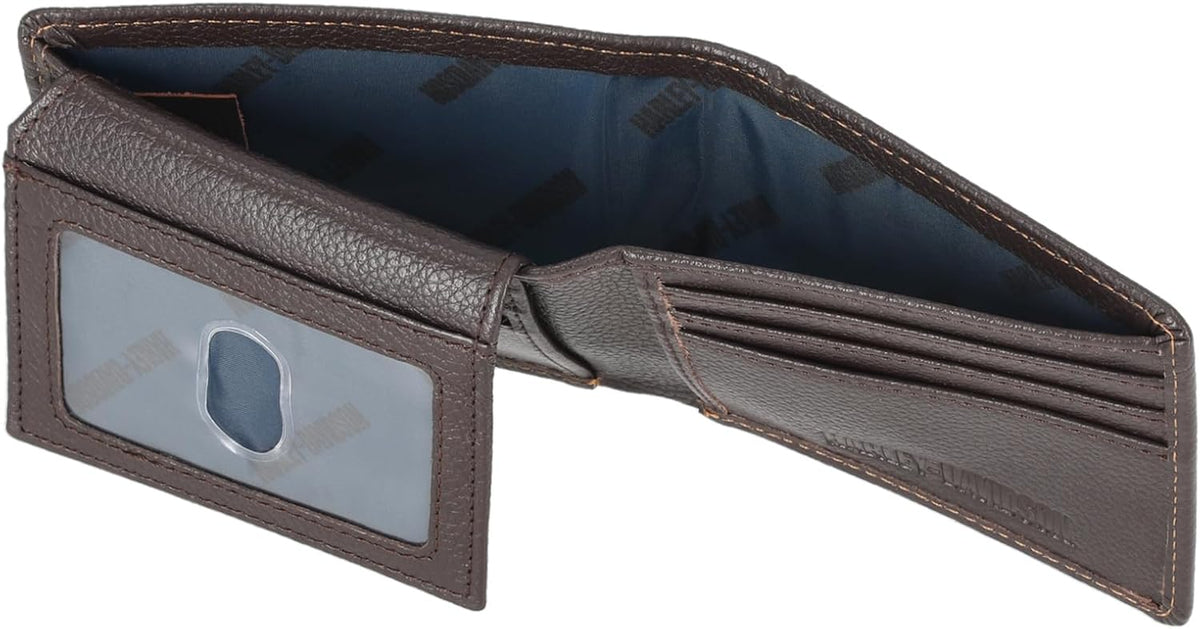 Harley-Davidson Cartera de cuero genuino con bloqueo RFID para homb...