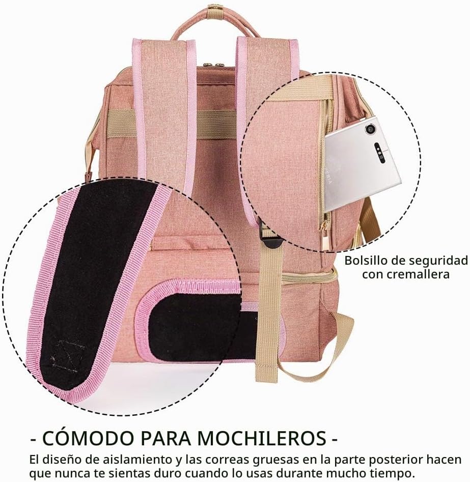 MOMIGO DiaperBreast Pump Backpack - Bolsa enfriadora y resistente a...