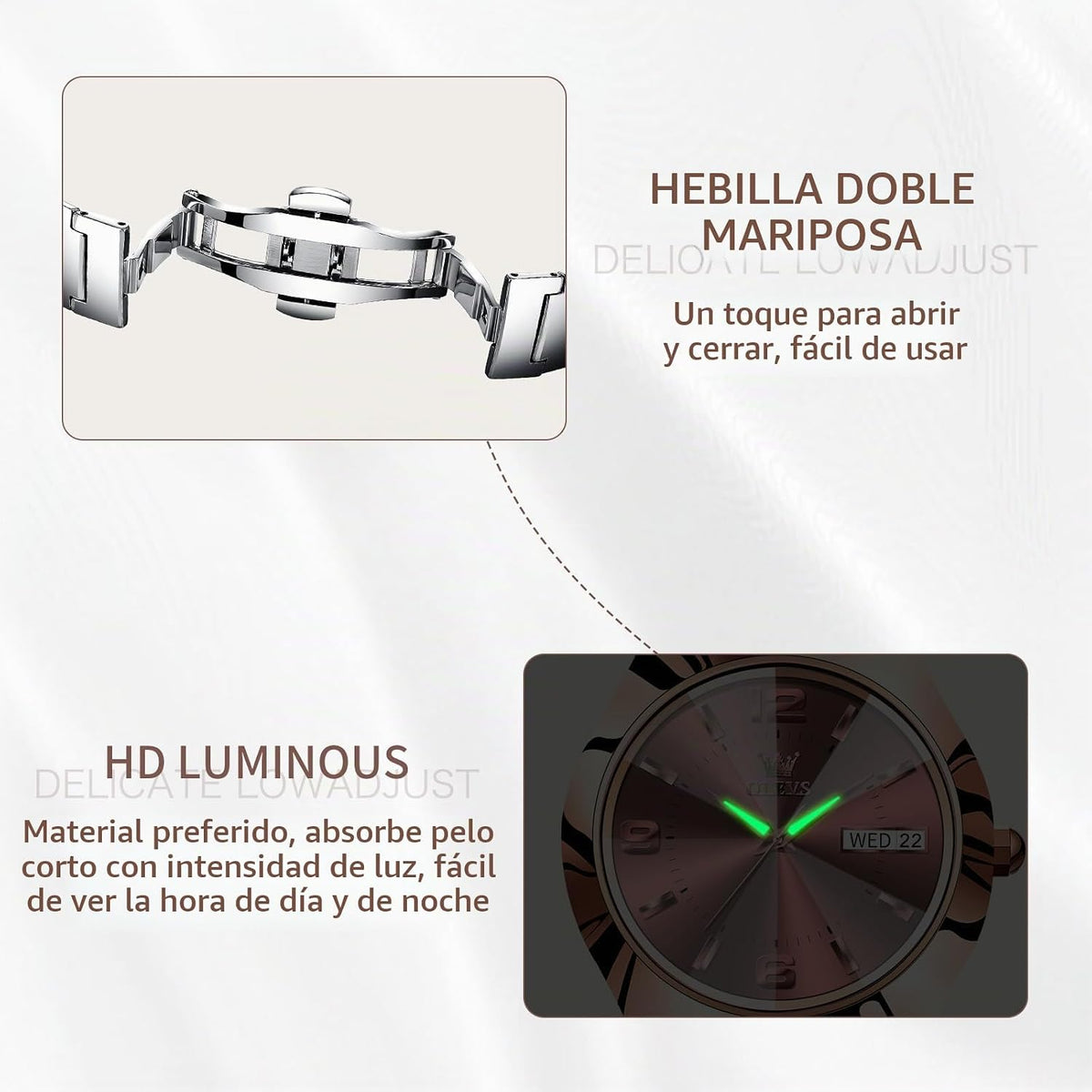 OLEVS Reloj Mujer Lujo Acero Inoxidable Pequeño Vestido de Muñeca I...