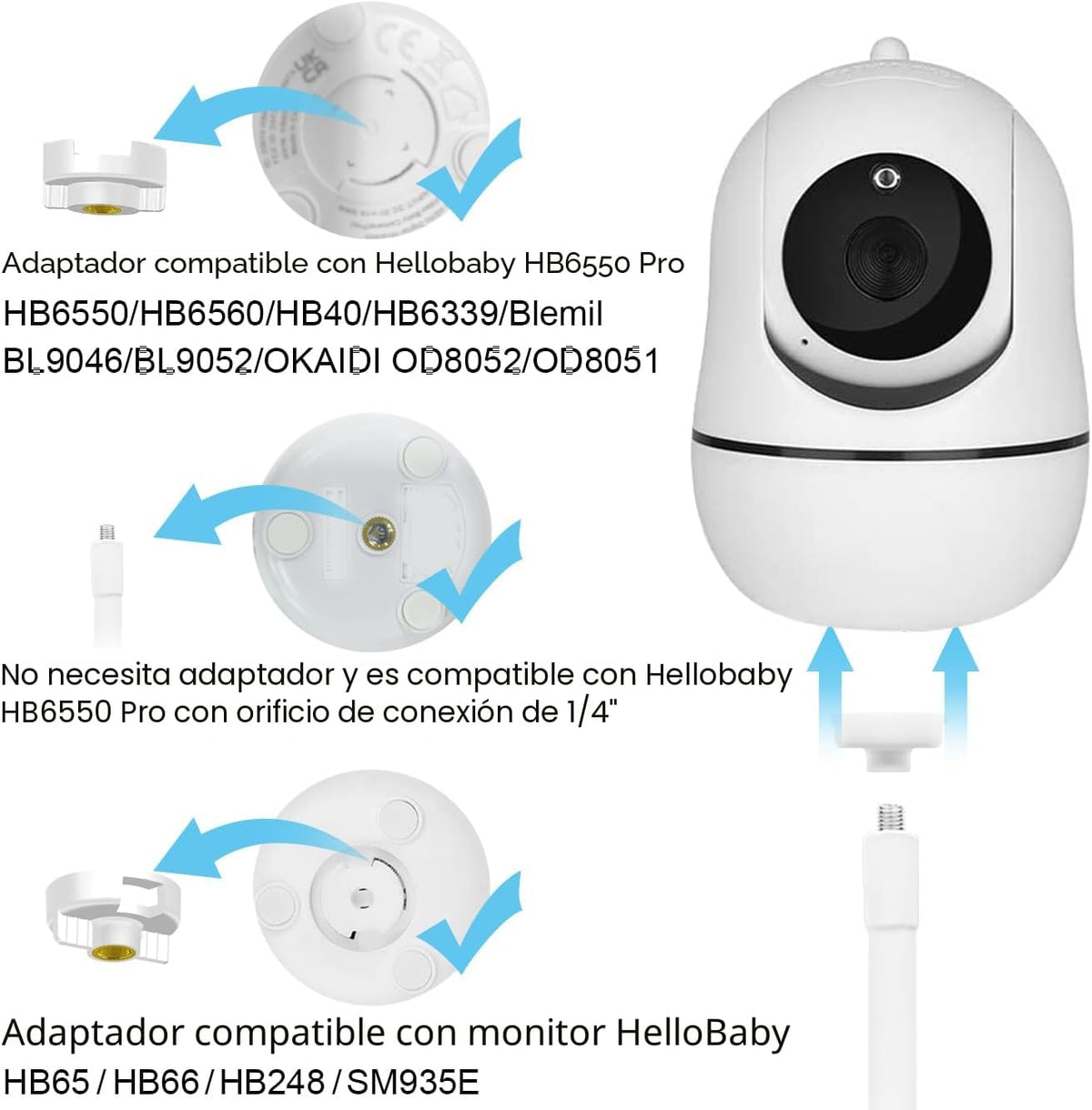 Soporte de pie para monitor de bebé de altura ajustable de 67 pulga...