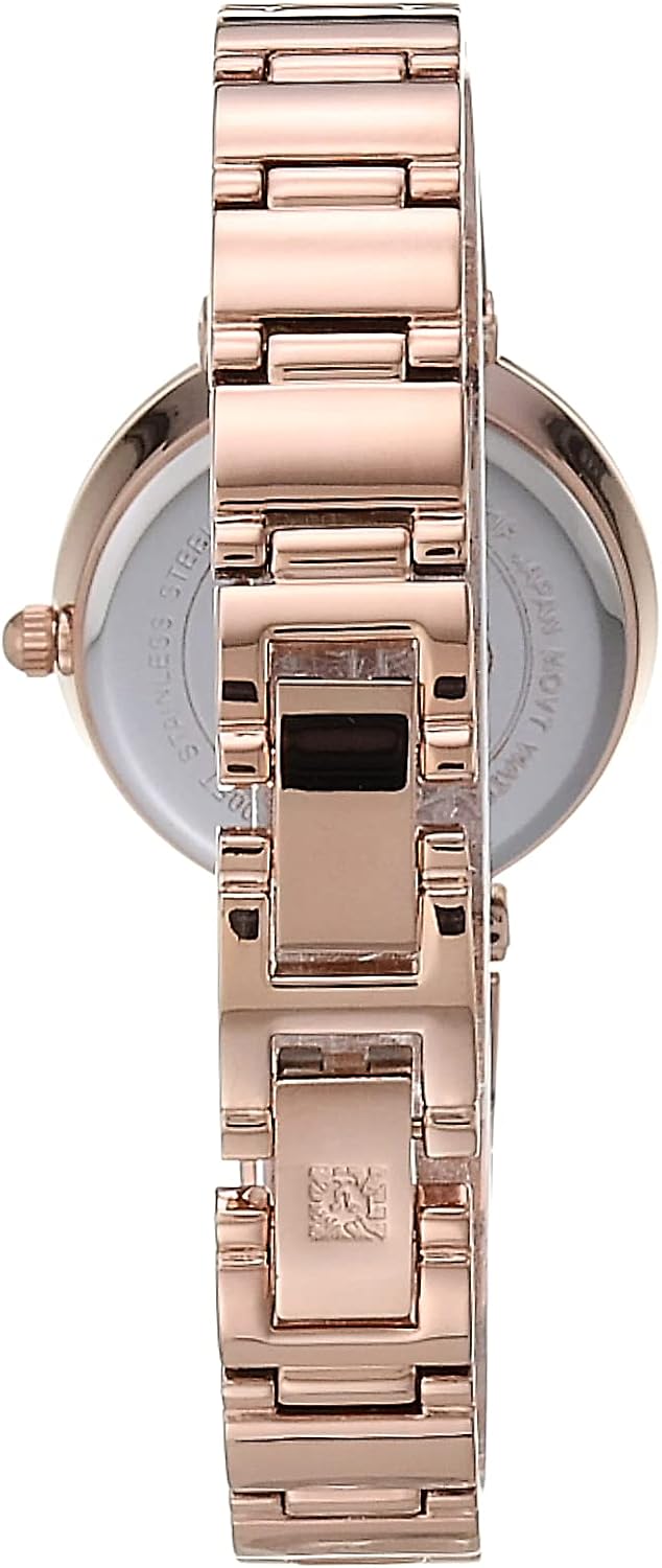 Anne Klein Reloj de pulsera con esfera de diamante genuino para mujer