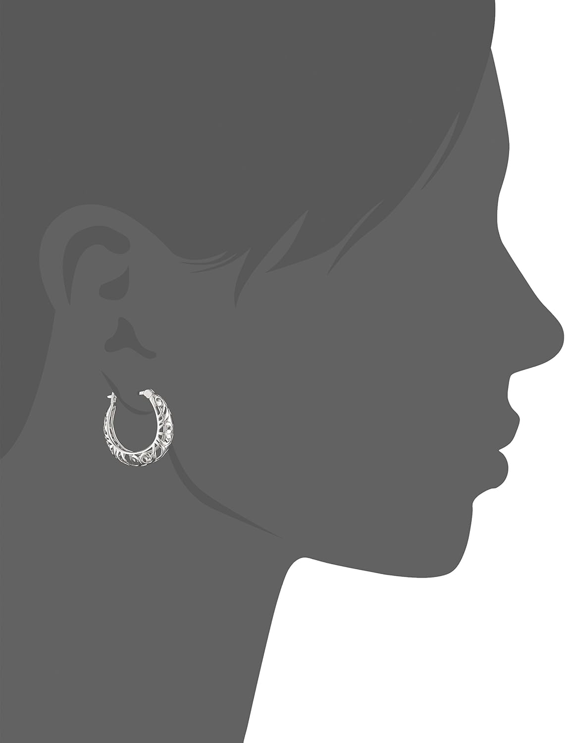 Amazon Collection - Aretes de aro de filigrana abierta en plata de ley
