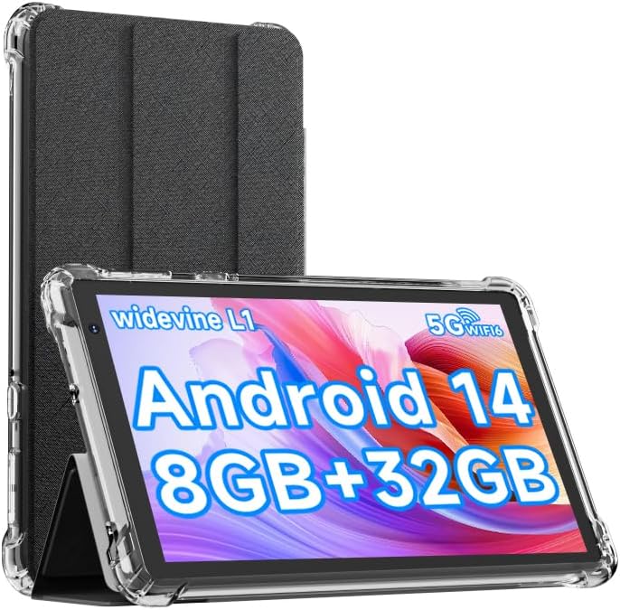 IWEGGO Tablet Android 14 con funda, 7 pulgadas 8 GB RAM+32 GB ROM\/...