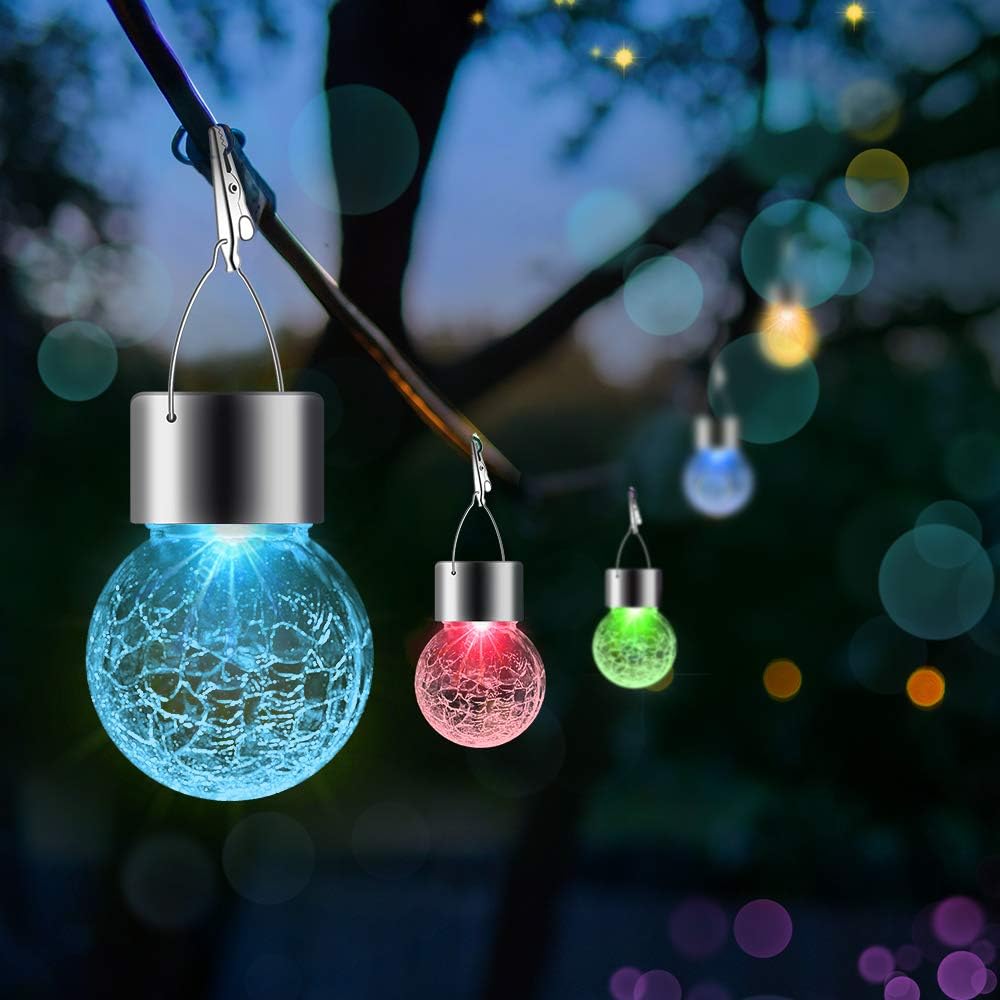 Paquete de 32 luces solares colgantes decorativas para exteriores,...