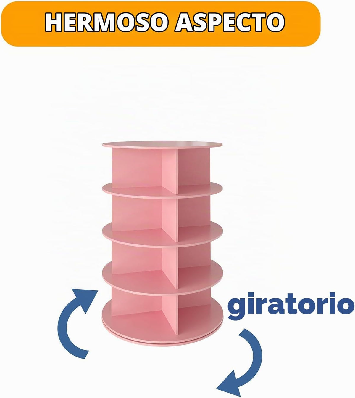 SpaceAid Torre zapatero giratorio de 4 niveles, exhibidor giratorio...