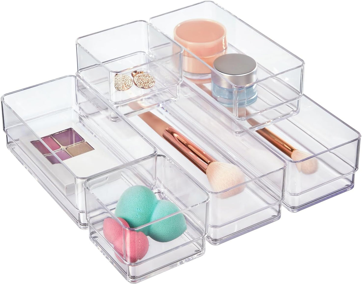 Organizadores de plástico transparente para maquillaje, conjunto de...