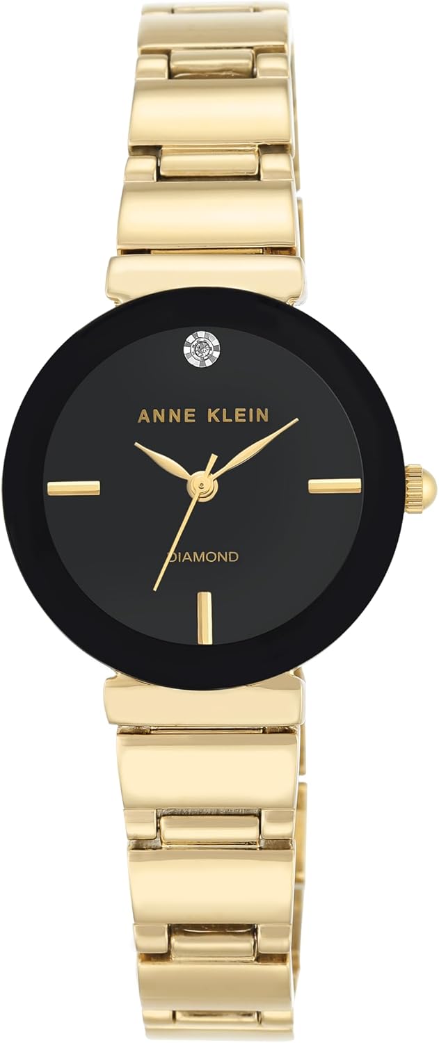 Anne Klein Reloj de pulsera con esfera de diamante genuino para mujer