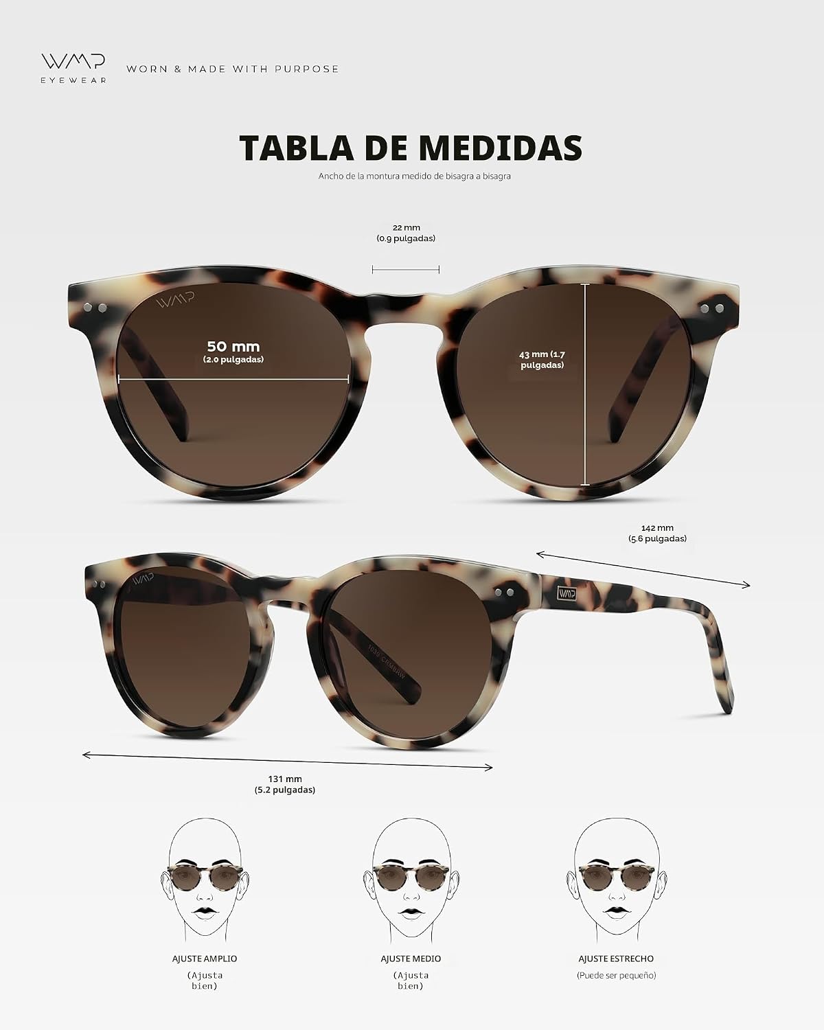 WearMe Pro Gafas de sol polarizadas redondas para mujer, protección...