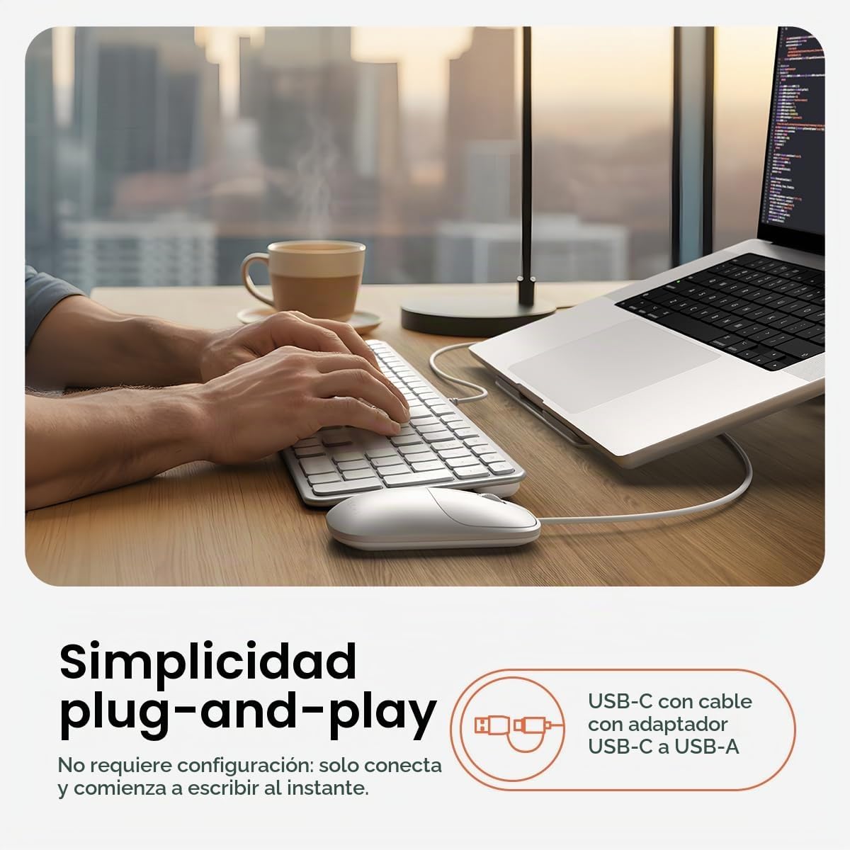 Satechi Teclado delgado LX3 con cable, conmutación de SO multiplata...