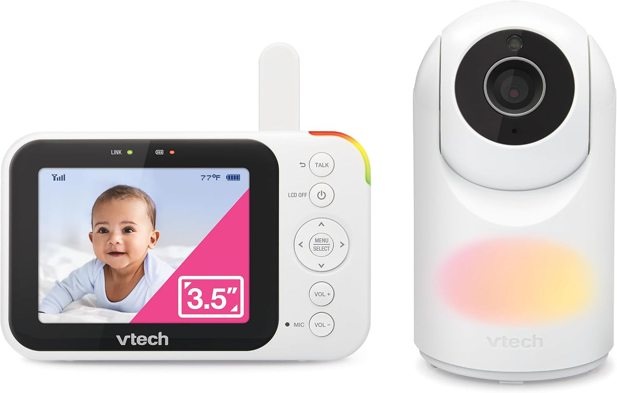 VTech Monitor de video para bebés con cámara y audio, pantalla LCD...