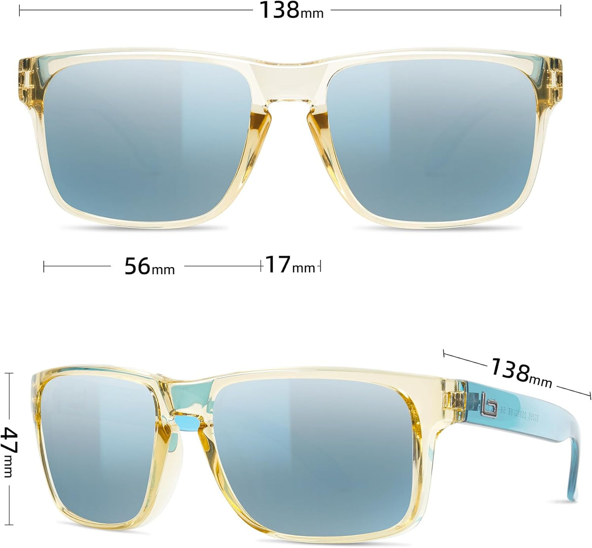 BNUS Corning Gafas de sol con lentes de vidrio para hombres y mujer...