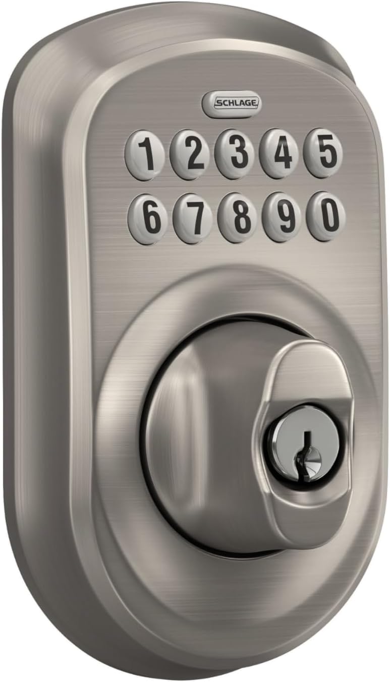 Schlage - Cerrojo de seguridad Plymouth BE365 PLY 619 con teclado,...