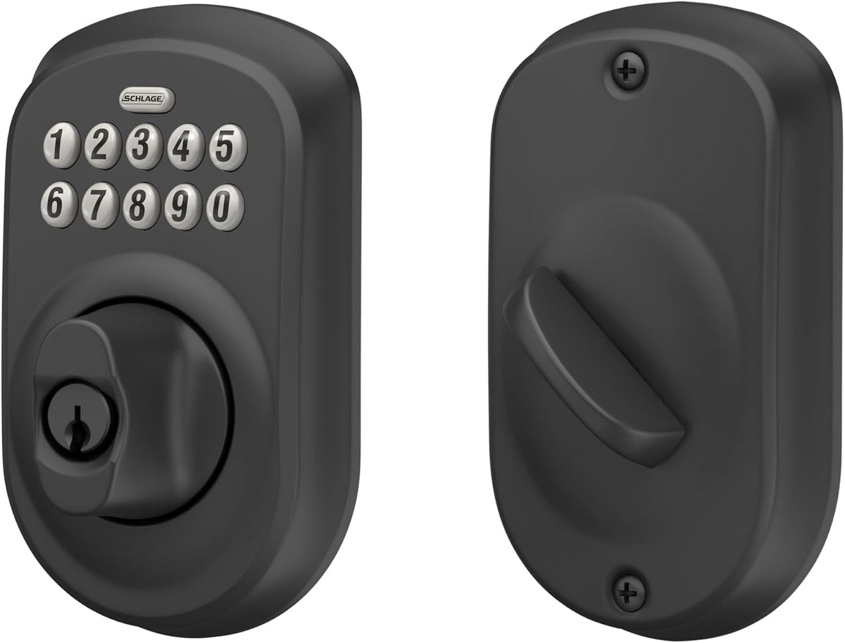 Schlage Cerradura de cerrojo de teclado electrónico, borde Plymouth...