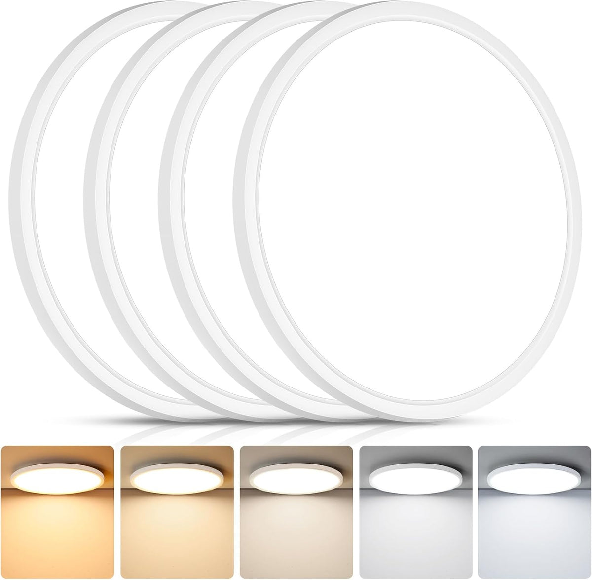 Brightever Lámpara LED de techo empotrada de 12 pulgadas, regulable...