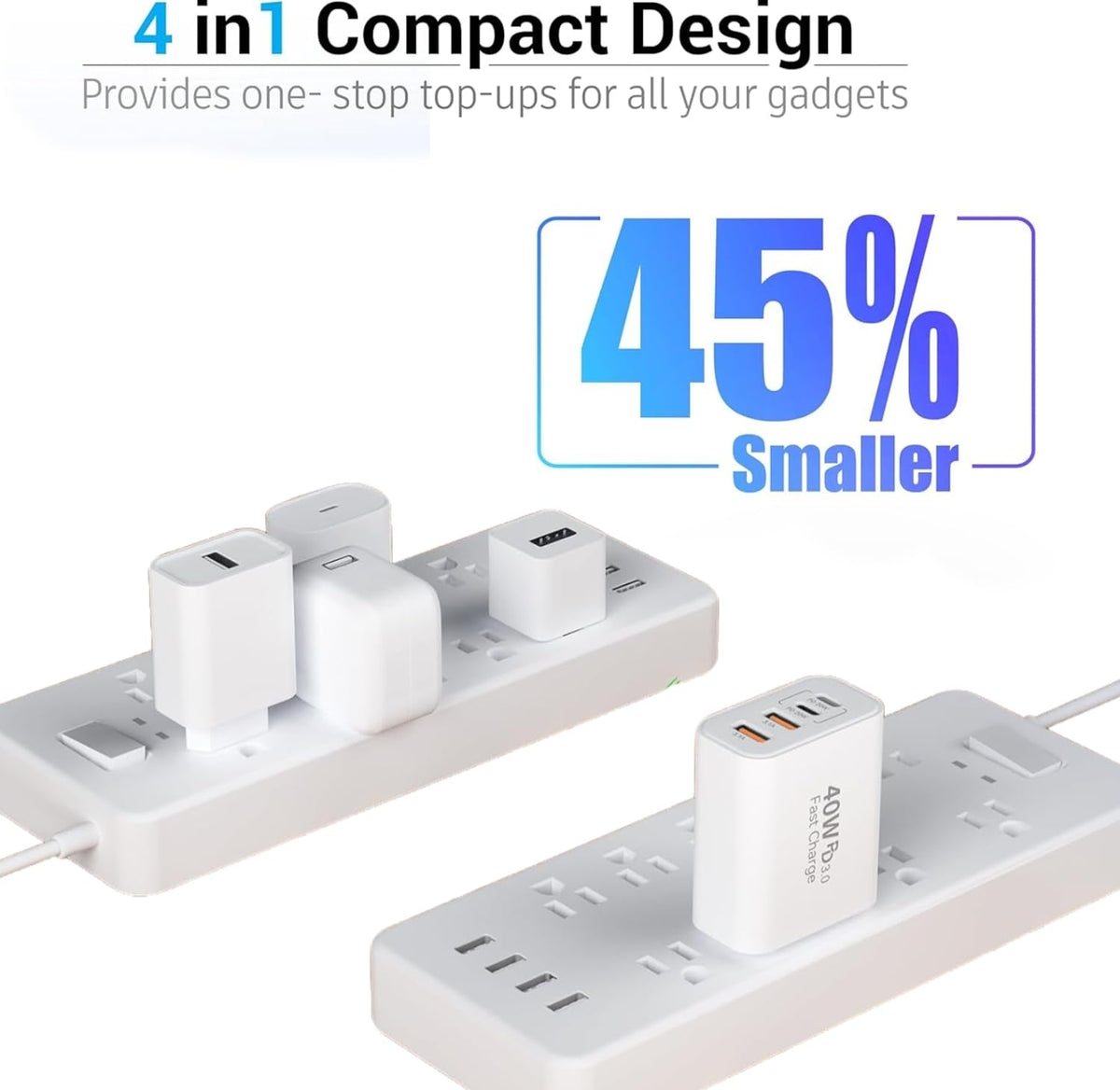 Paquete de 2 bloques de carga rápida para iPhone 17, 16, 15 Pro Max...
