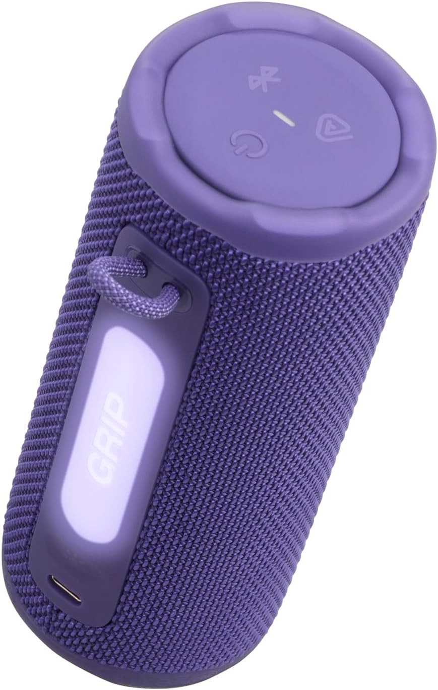 JBL Grip Altavoz Bluetooth portátil, resistente al agua, luz ambien...