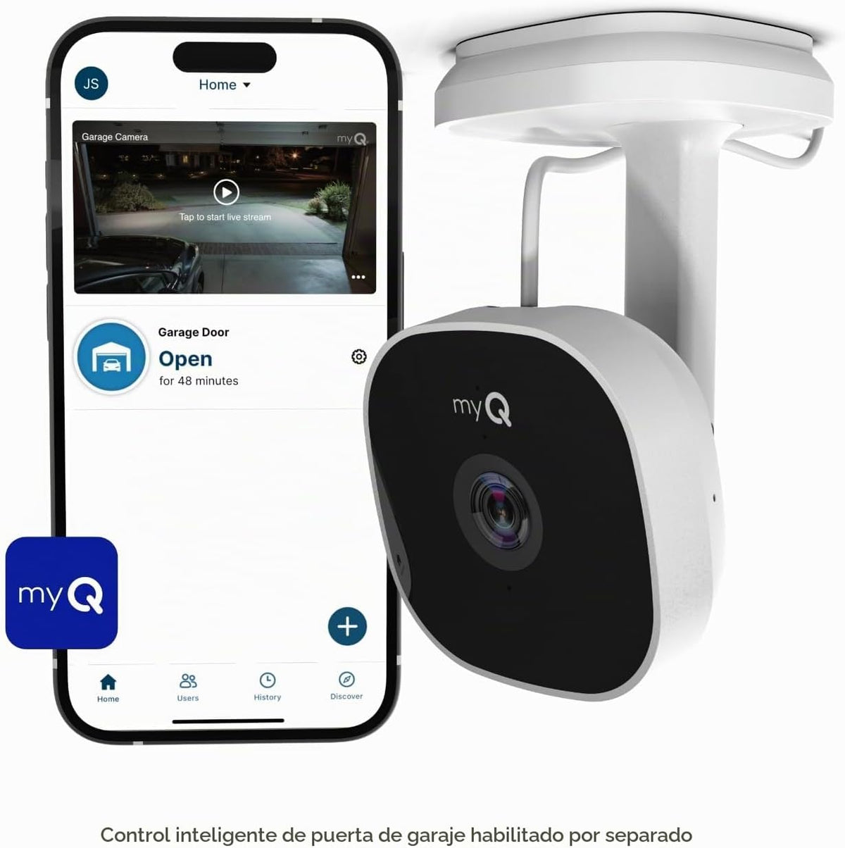myQ Smart Garage - Cámara de seguridad de garaje - Video HD de 1080...