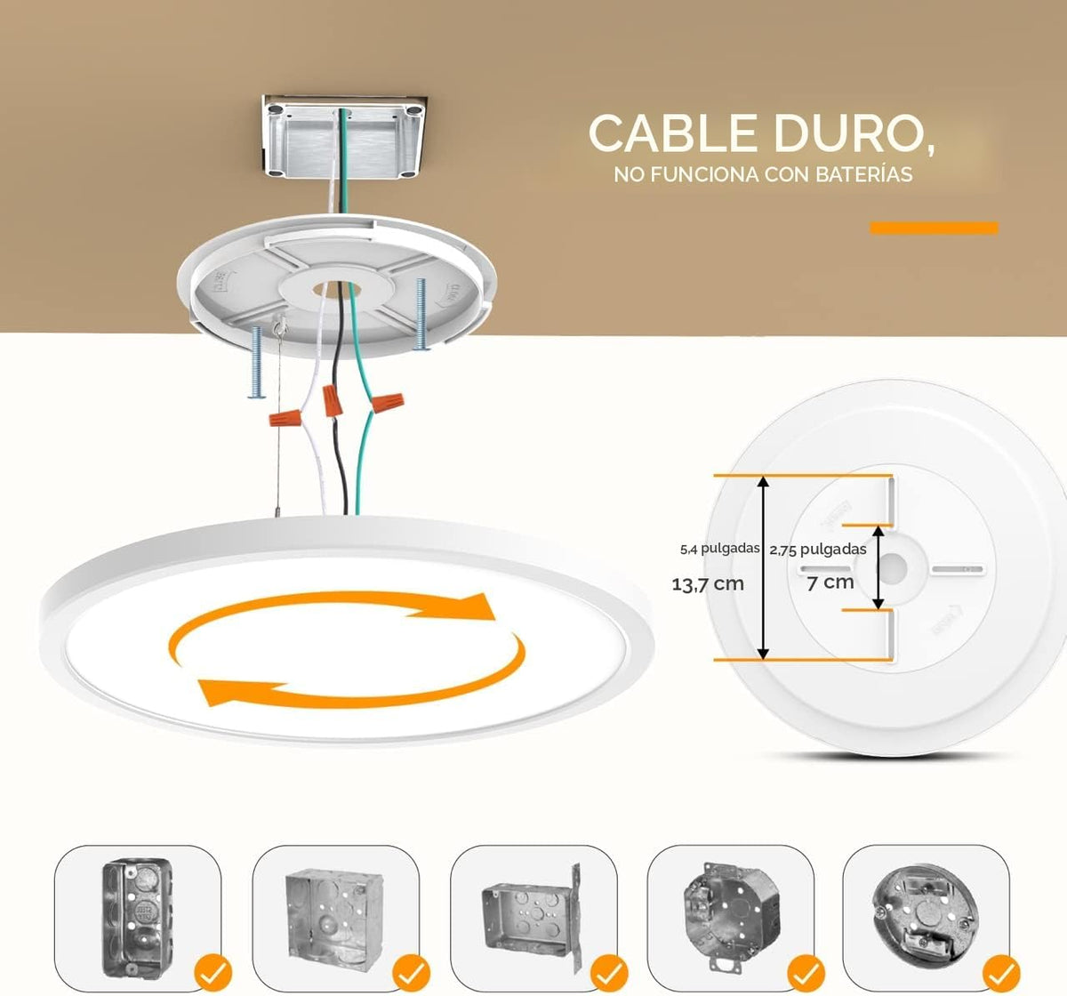 BLNAN Lámpara de techo LED regulable con control remoto, 12 pulgada...