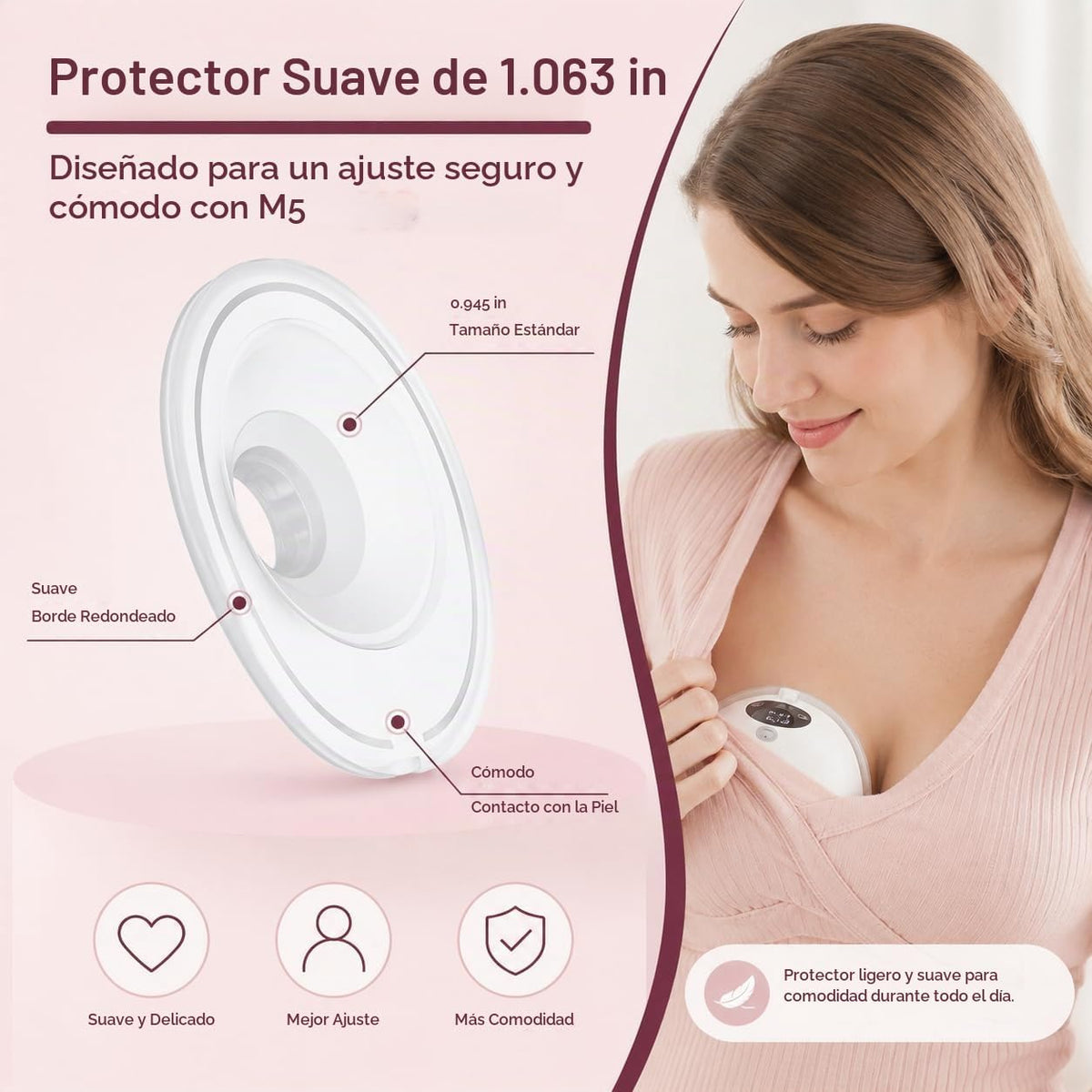 2 piezas de brida de 1.063 in compatibles con extractor de leche Mo...