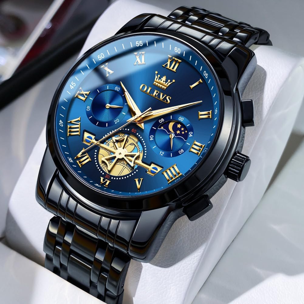 OLEVS Relojes para hombre, resistente al agua, de lujo, gran cara,...