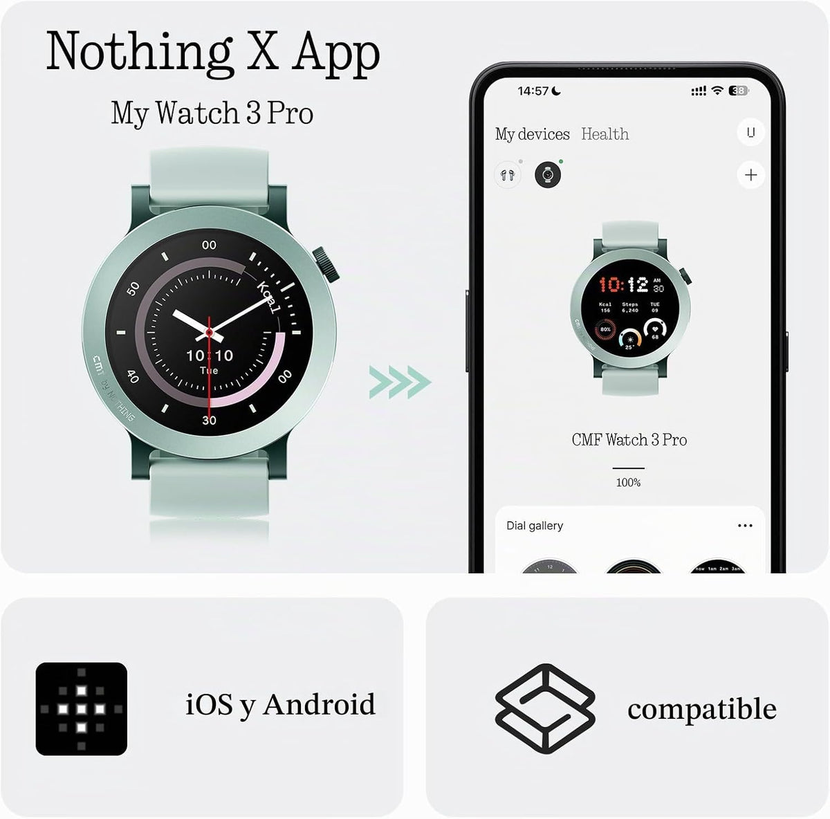 CMF BY Nothing Reloj inteligente Watch 3 Pro para hombres y mujeres...