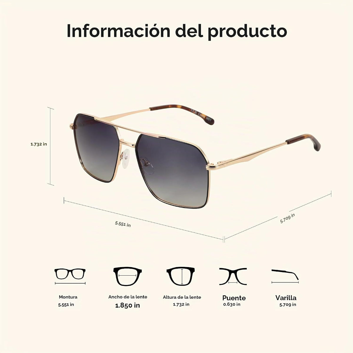 ZENOTTIC Gafas de sol polarizadas de aviador para hombre: protecció...
