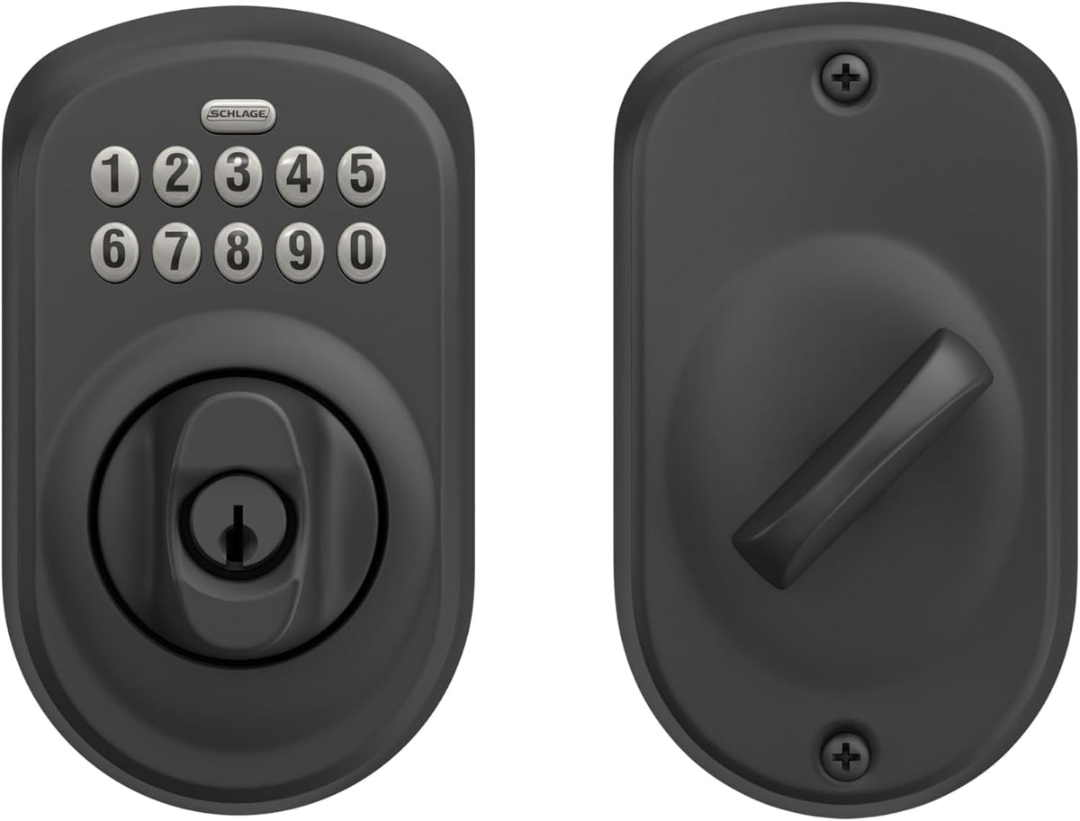 Schlage Cerradura de cerrojo de teclado electrónico, borde Plymouth...