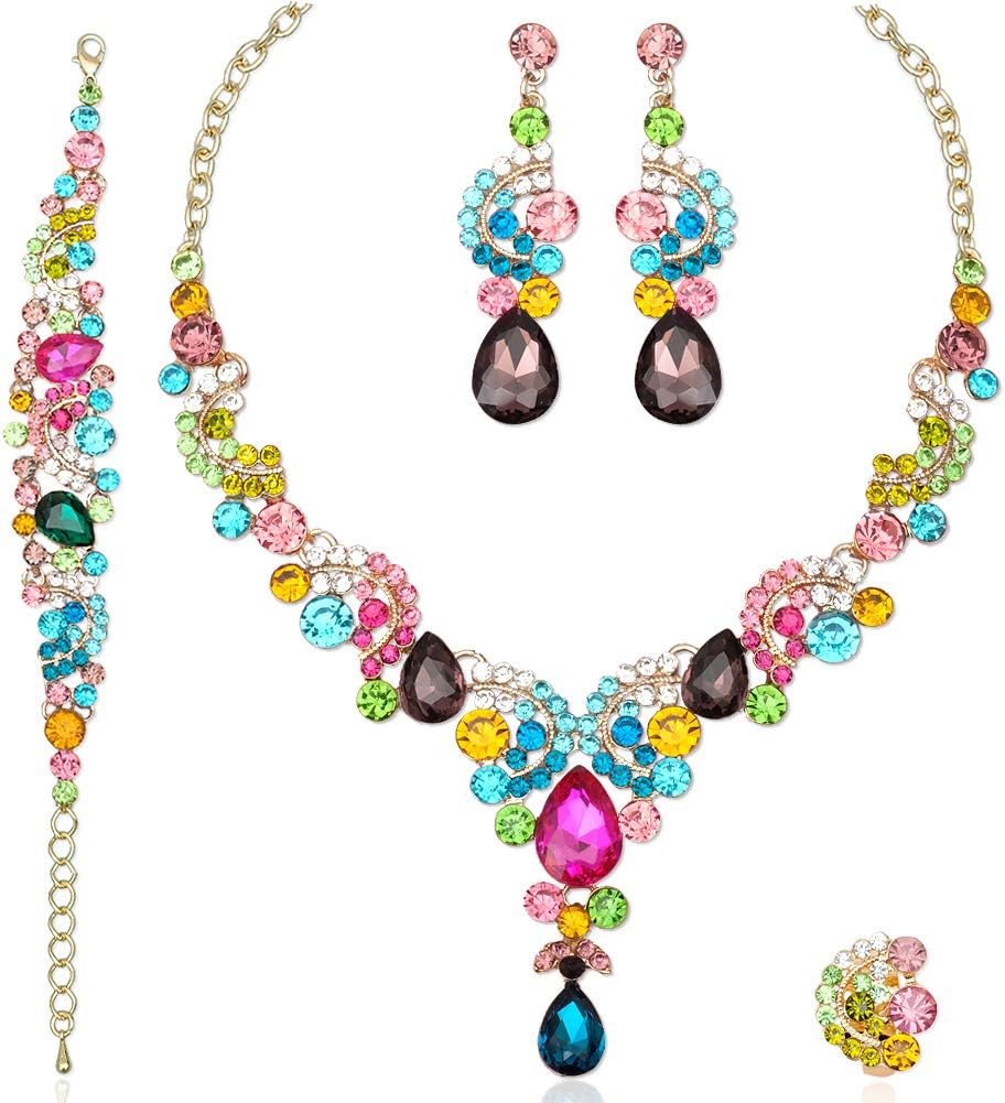 CSY Elegantes conjuntos de joyas de cristal para accesorios de vest...