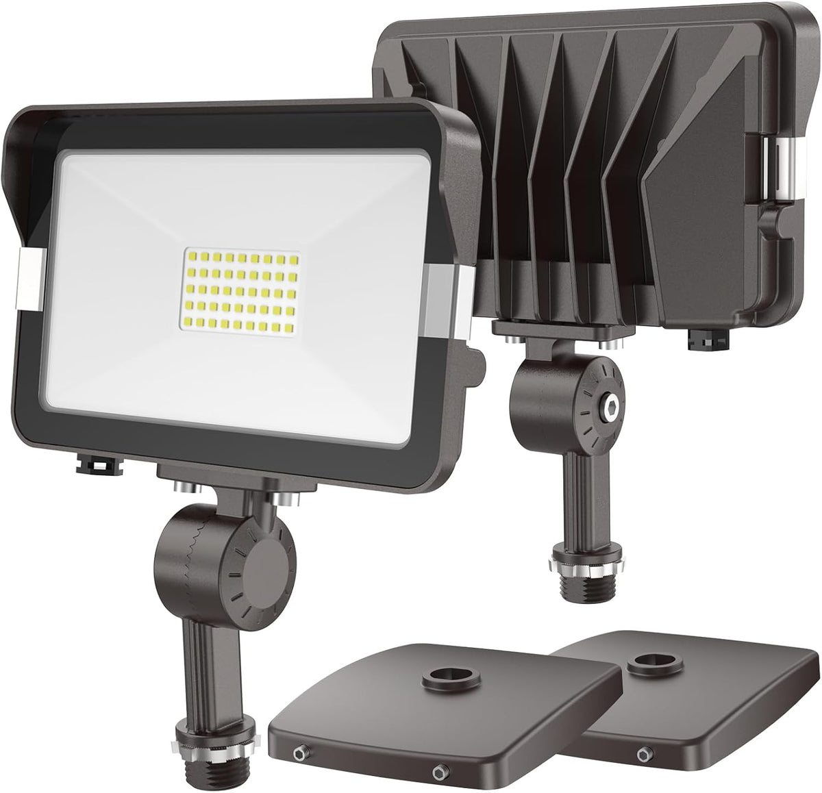 HYPERLITE Paquete de 2 luces de inundación LED de 30 W para exterio...