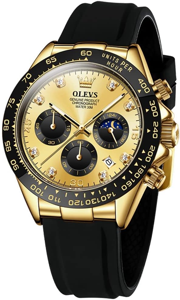 OLEVS Relojes de pulsera analógicos de cuarzo para hombre, cronógra...