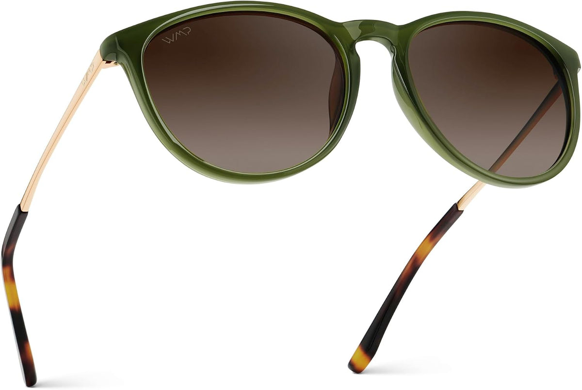 WearMe Pro Gafas de sol polarizadas redondas para mujer, protección...