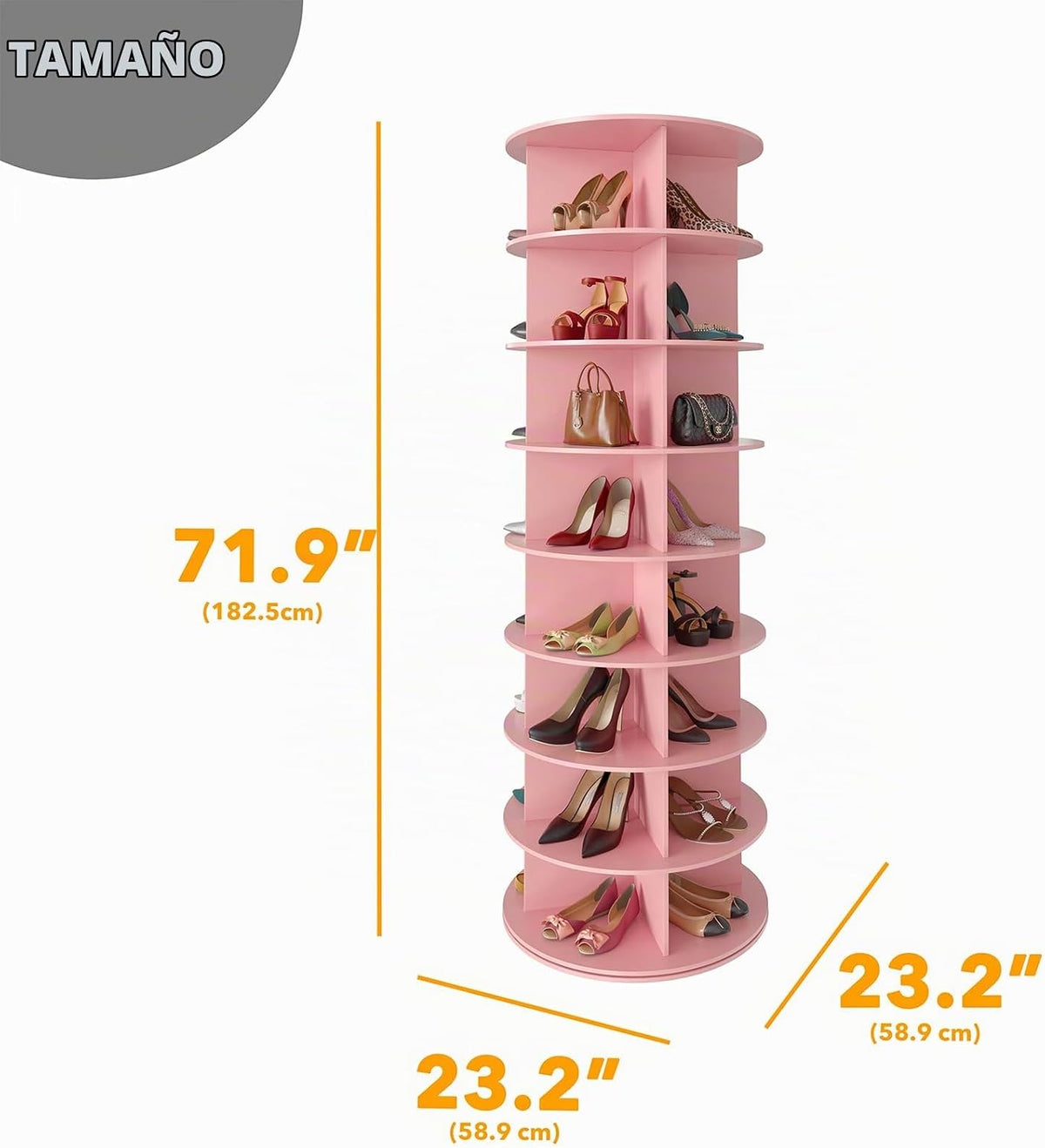 SpaceAid torre giratoria de zapatero de 8 niveles, exhibidor de zap...