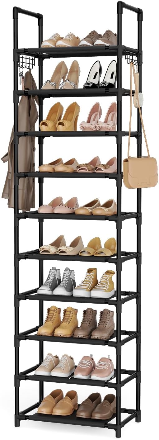 LANTEFUL Zapatero de 10 Niveles, 25 Pares, Organizador de Zapatos A...