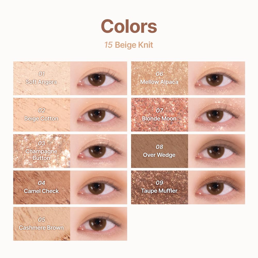 Paleta de sombras dasique #15 Tejido beige