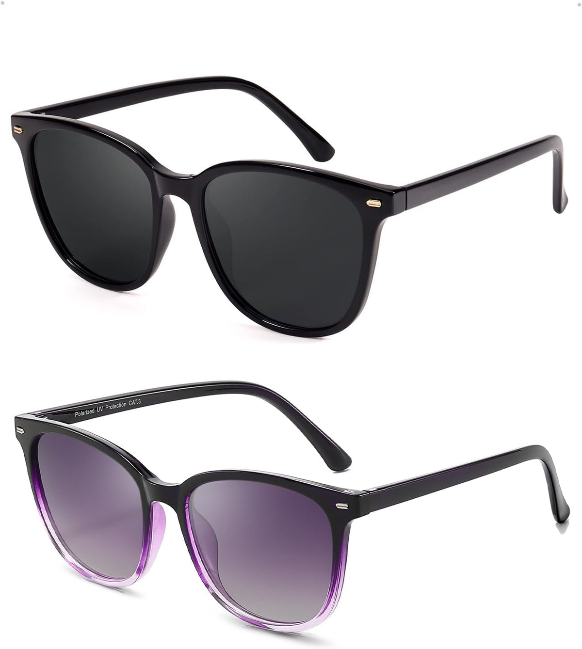 FIMILU 2 paquetes de gafas de sol para mujer, lentes polarizadas co...