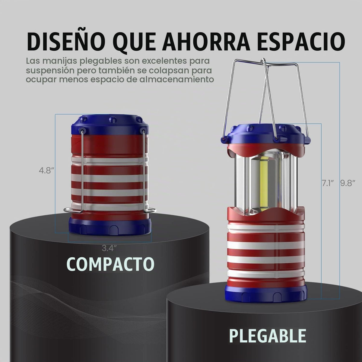 Lichamp Linterna LED para campamento, paquete de 4 linternas alimen...