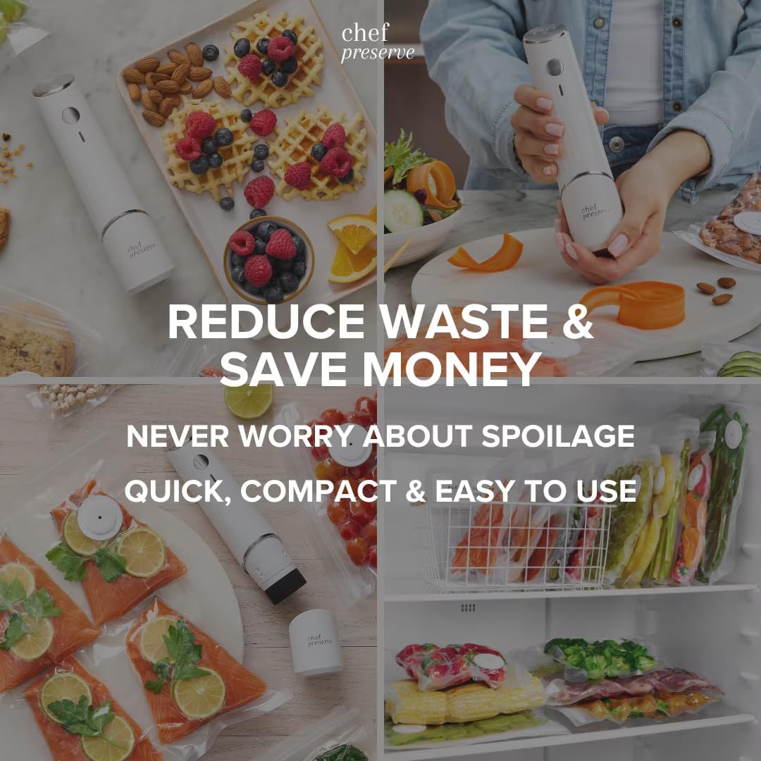 Chef Preserve Sellador al vacío compacto para alimentos (máquina se...