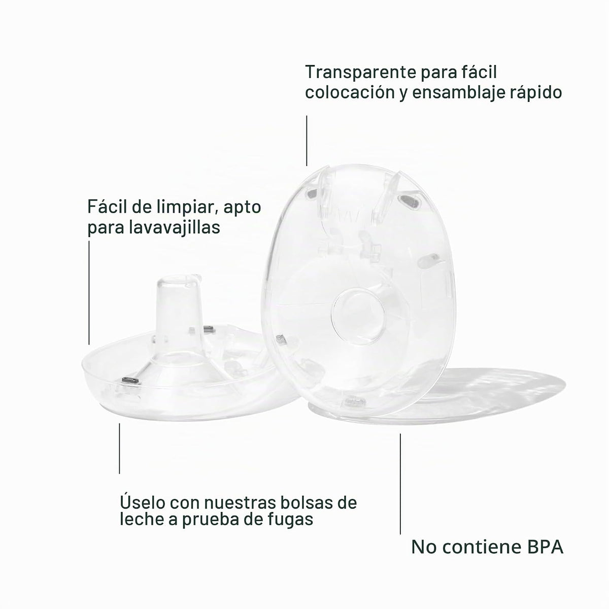 Willow - Bridas de extractor de leche 360 - Escudo de pecho de 0.82...
