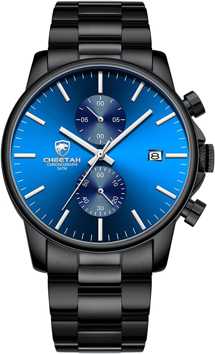 GOLDEN HOUR Fashion Business - Relojes para hombre con cronógrafo,...