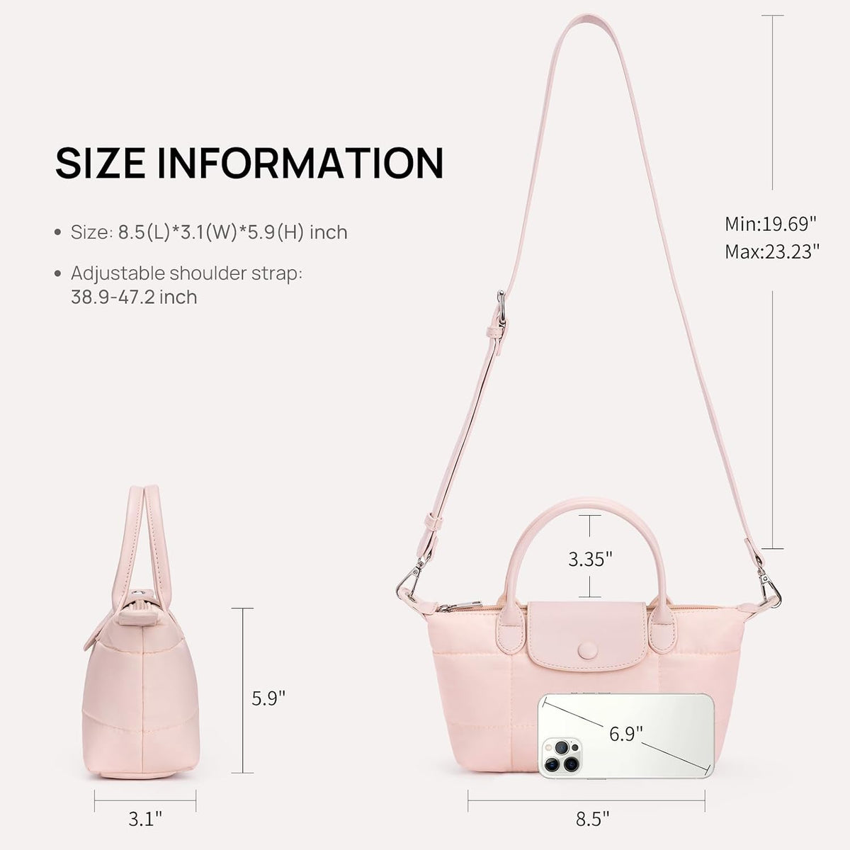 Telena Bolso cruzado acolchado para mujer, mini bolso acolchado | B...