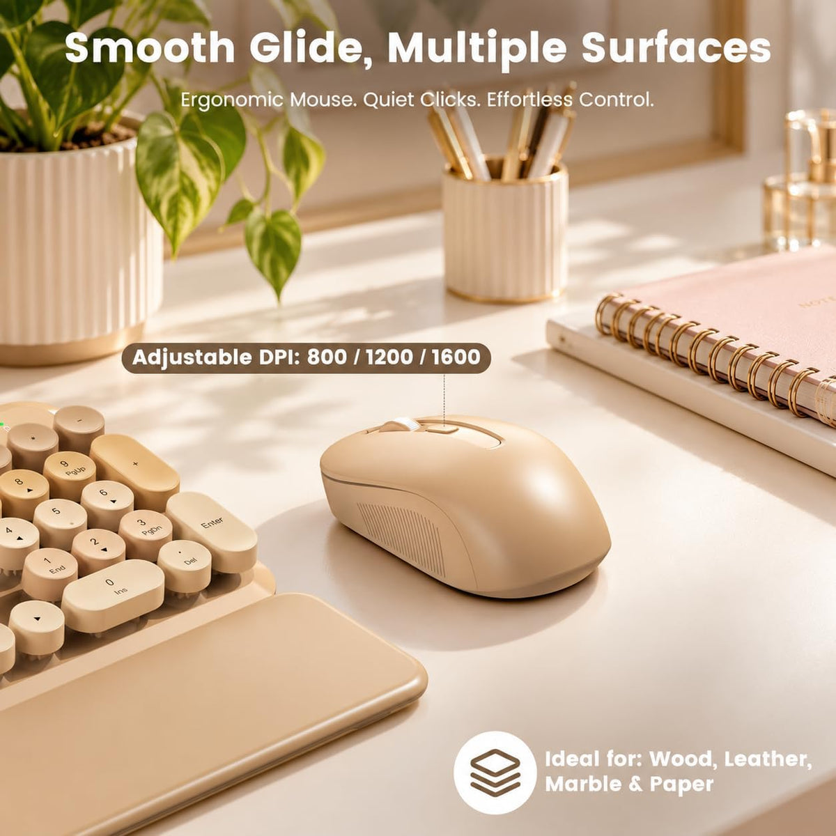 Combo de teclado y mouse inalámbricos con reposamuñecas magnético |...