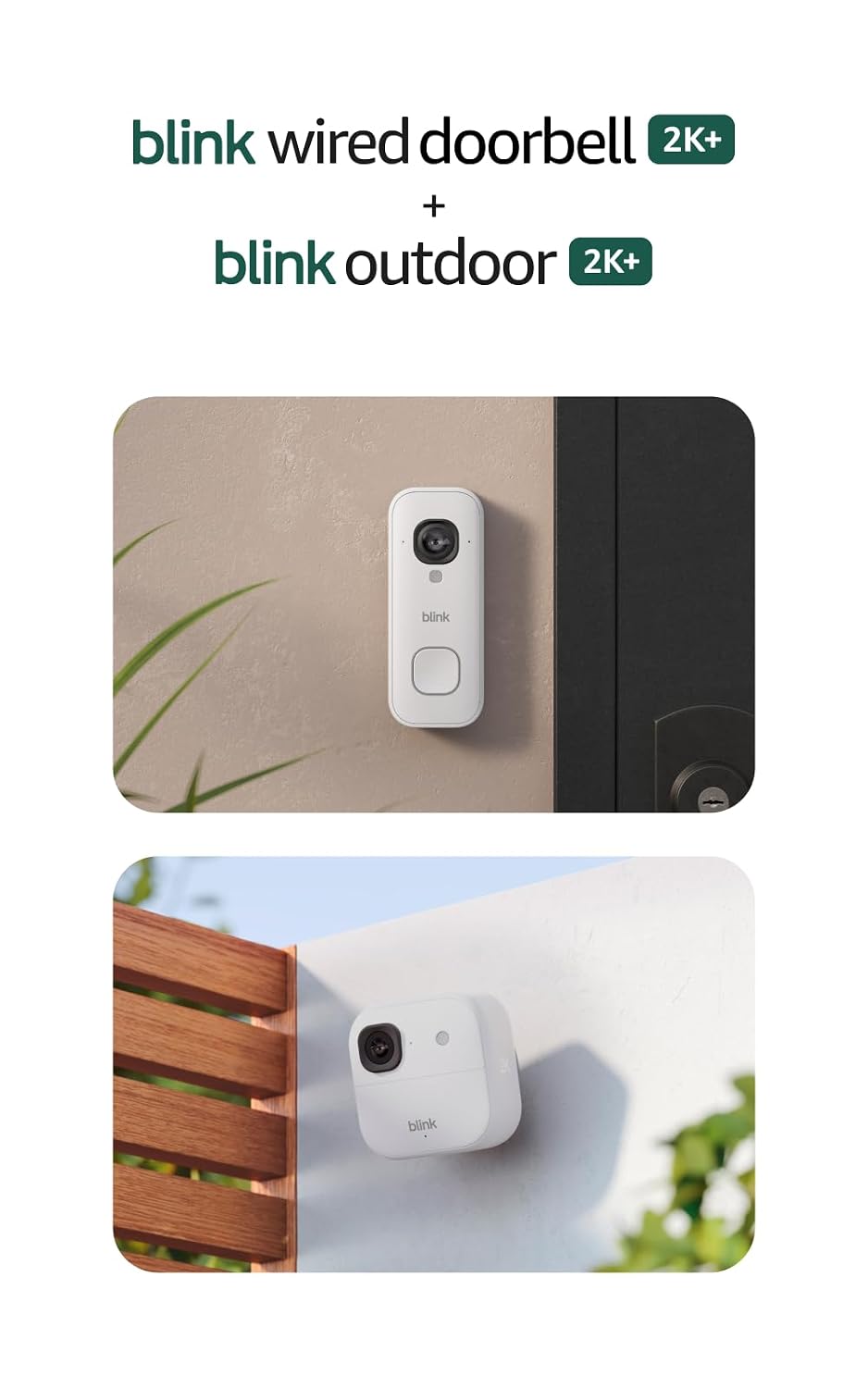 Nuevo videotimbre cableado Blink 2K+ y Cámara para exteriores Blink...