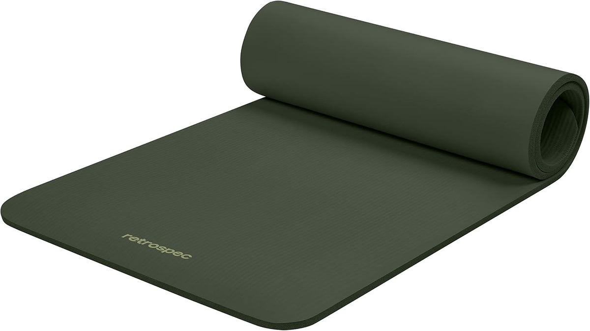 Retrospec Solana - Tapete de yoga grueso de 1\/2 pulgada antidesliz...