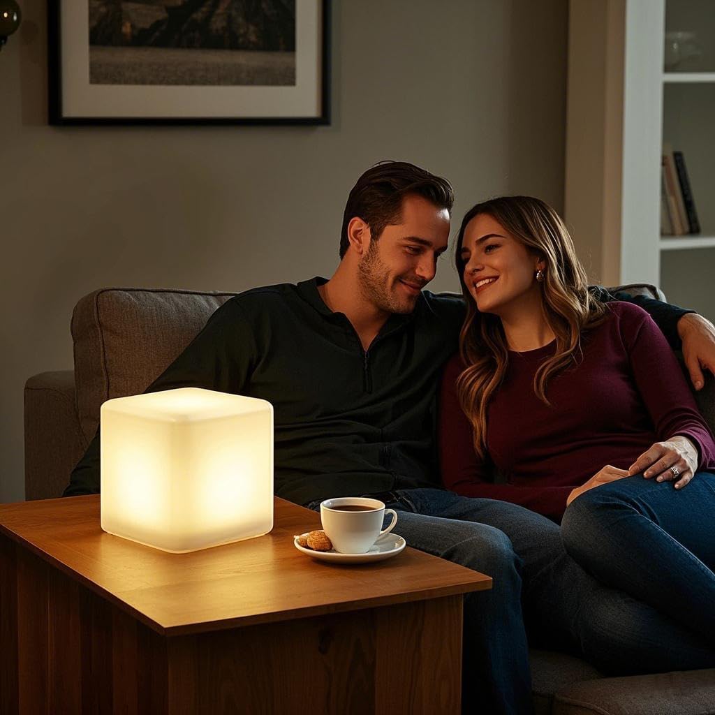 Cubo de luz LED recargable y impermeable, para interiores y exterio...